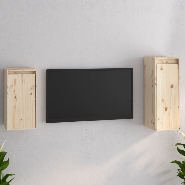 Tv-Bänk 2 St Massiv Furu