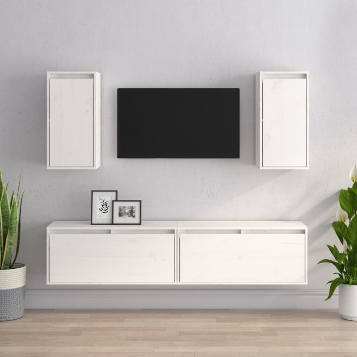 Tv-Bänk 4 St Massiv Furu