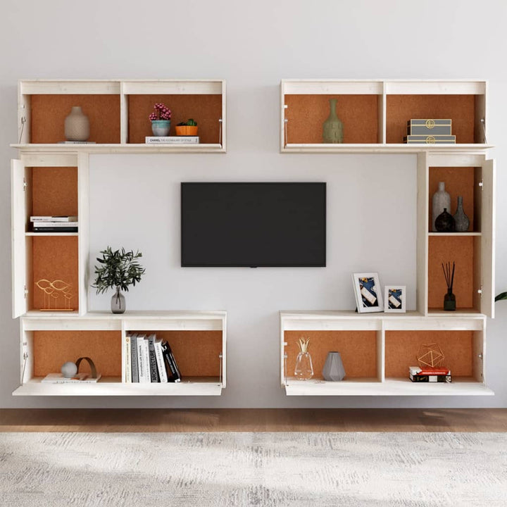 Tv-Bänk 6 St Massiv Furu