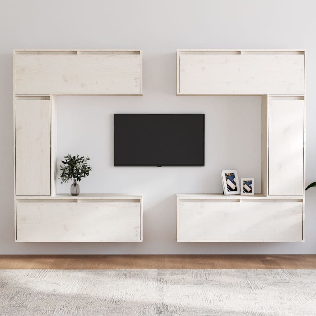 Tv-Bänk 6 St Massiv Furu