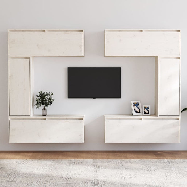 Tv-Bänk 6 St Massiv Furu
