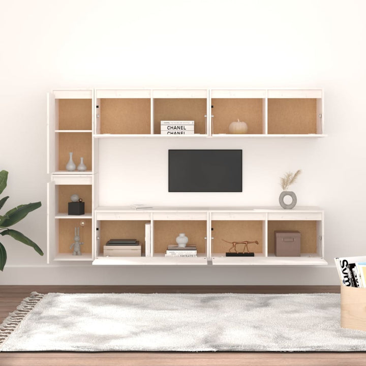 Tv-Bänk 6 St Massiv Furu