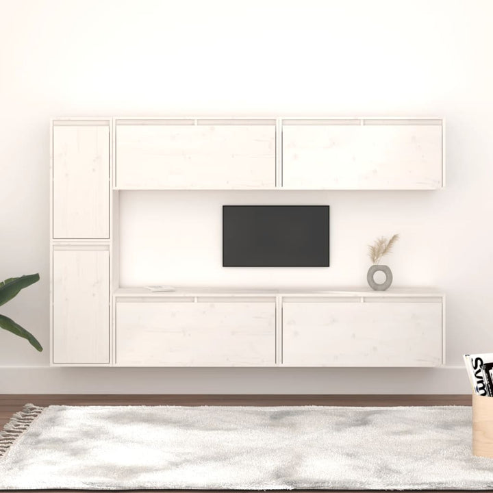 Tv-Bänk 6 St Massiv Furu