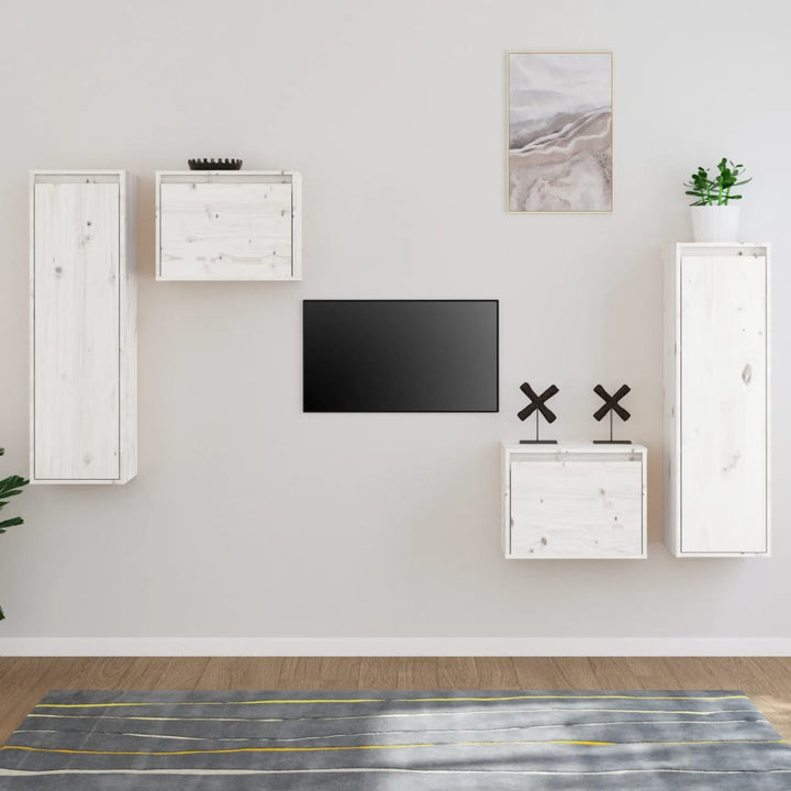 Tv-Bänk 4 St Massiv Furu