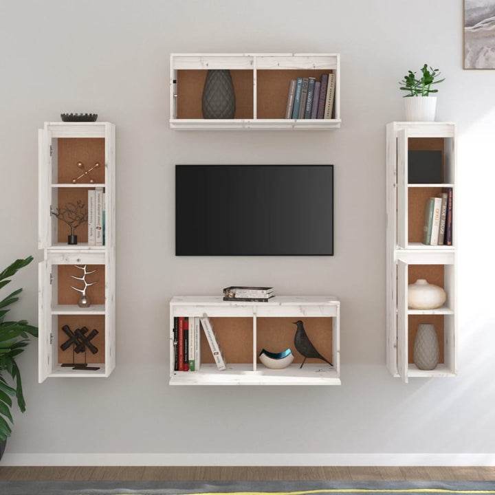 Tv-Bänk 6 St Massiv Furu