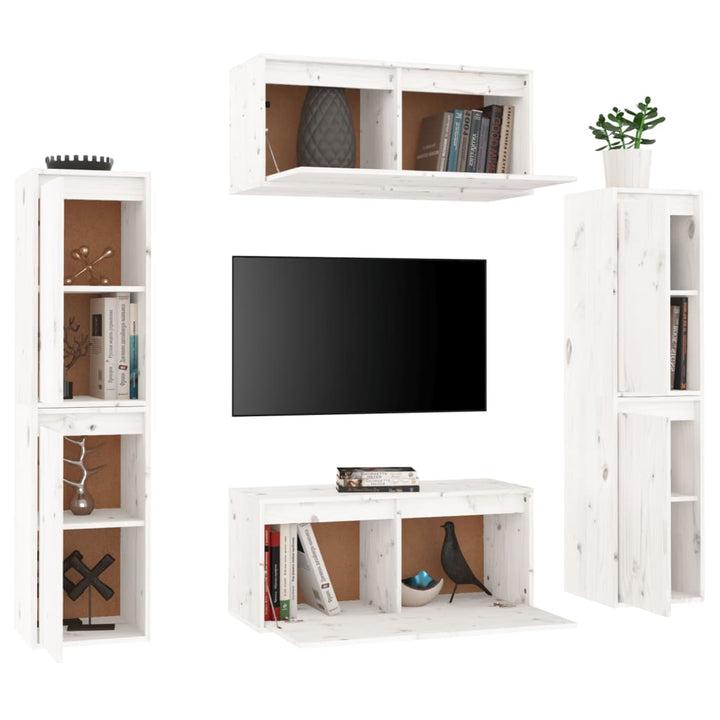 Tv-Bänk 6 St Massiv Furu