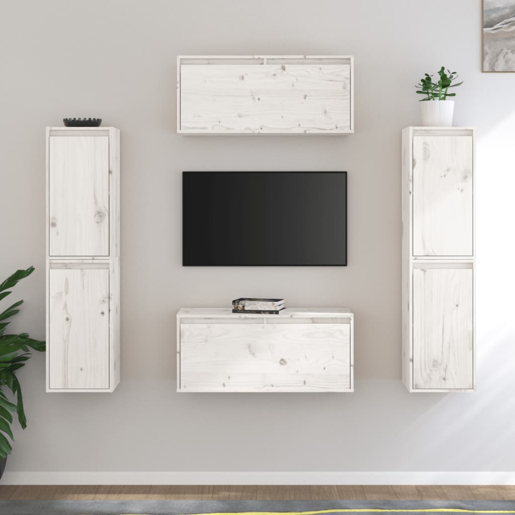 Tv-Bänk 6 St Massiv Furu