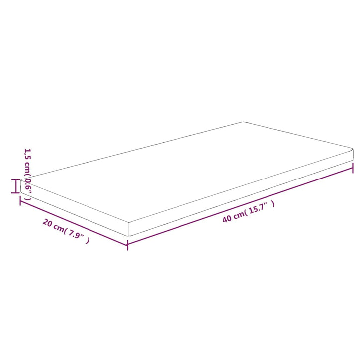 Hyllplan 40X20X1,5 Cm Obehandlad Massiv Ek