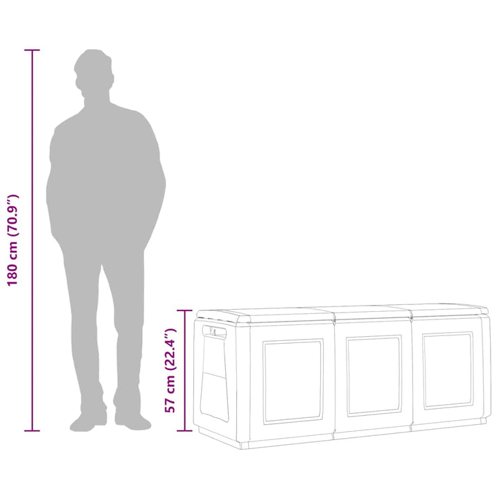 Dynbox 330 L Mörkgrå Och Svart