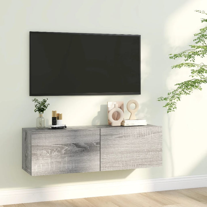 Väggmonterad Tv-Skåp Åldrat Trä 120X30X30 Cm Konstruerat Trä