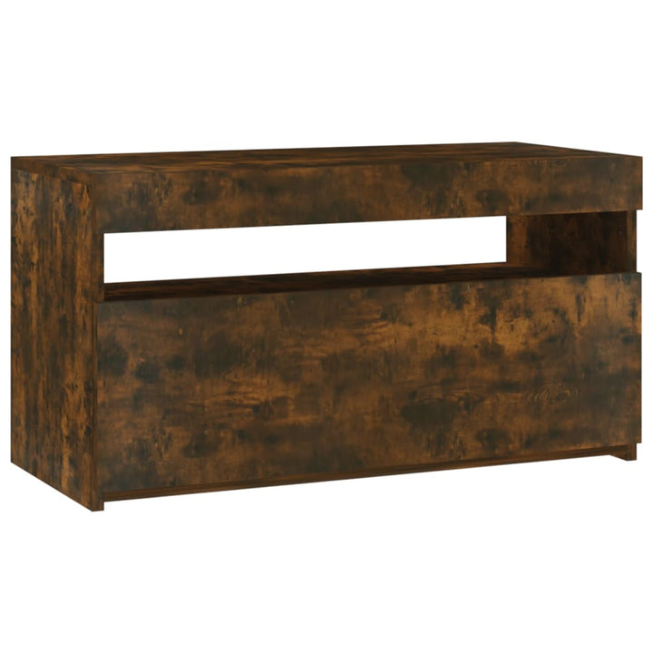 Tv-Bänk Med Led-Lampor 60X35X40 Cm Konstruerat Trä