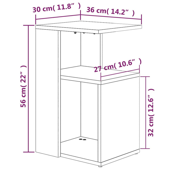 Soffbord 36X30X56 Cm Konstruerat Trä