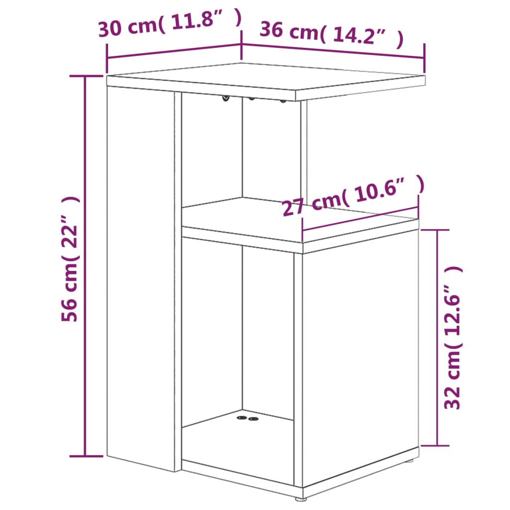 Soffbord 36X30X56 Cm Konstruerat Trä