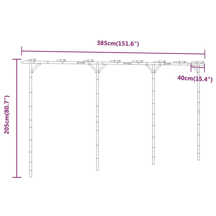 Pergola Bambu 385X40X205 Cm