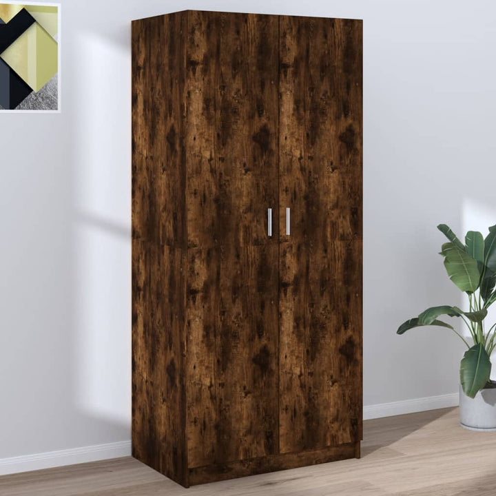 Garderob Hantverksmässig Ek 80X52X180 Cm Konstruerat Trä