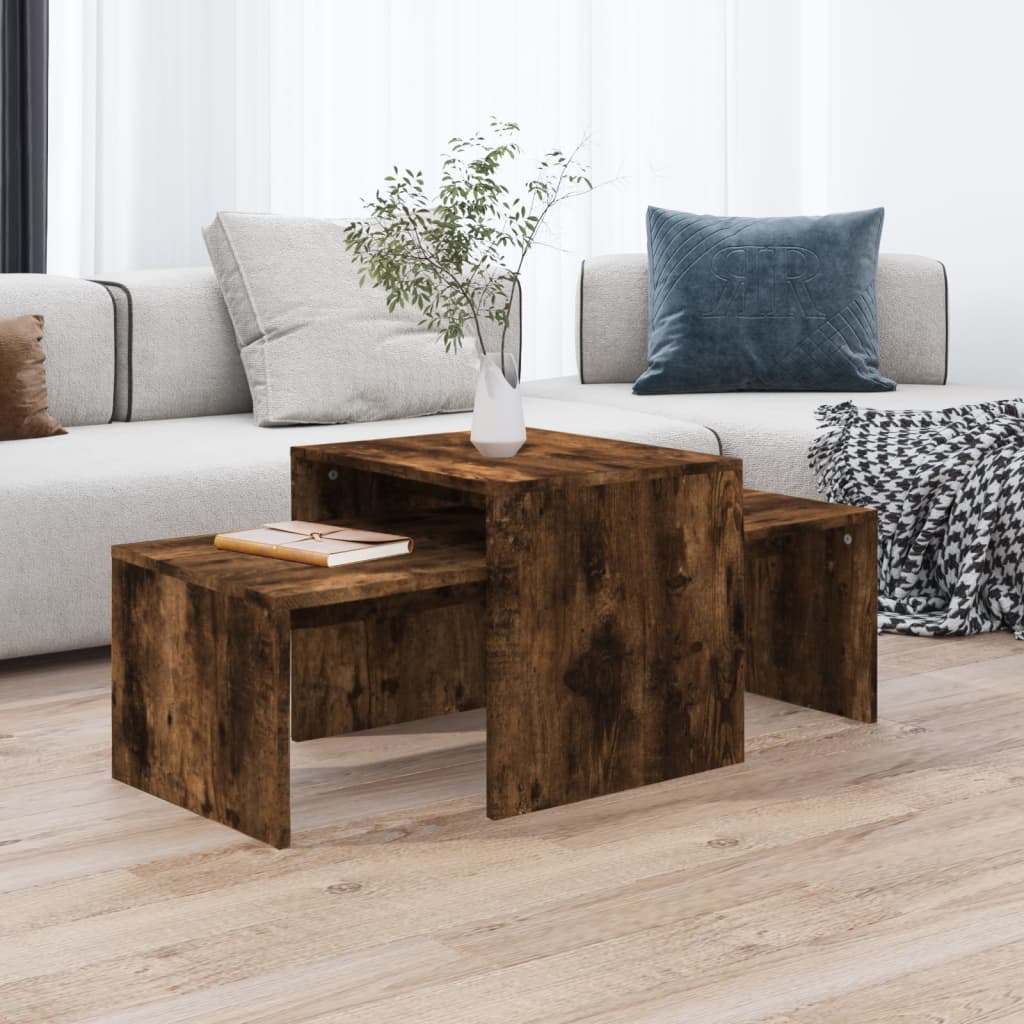 Soffbord Set Åldrat Trä 100X48X40 Cm Konstruerat Trä