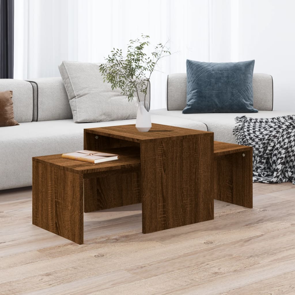 Soffbord Set Åldrat Trä 100X48X40 Cm Konstruerat Trä