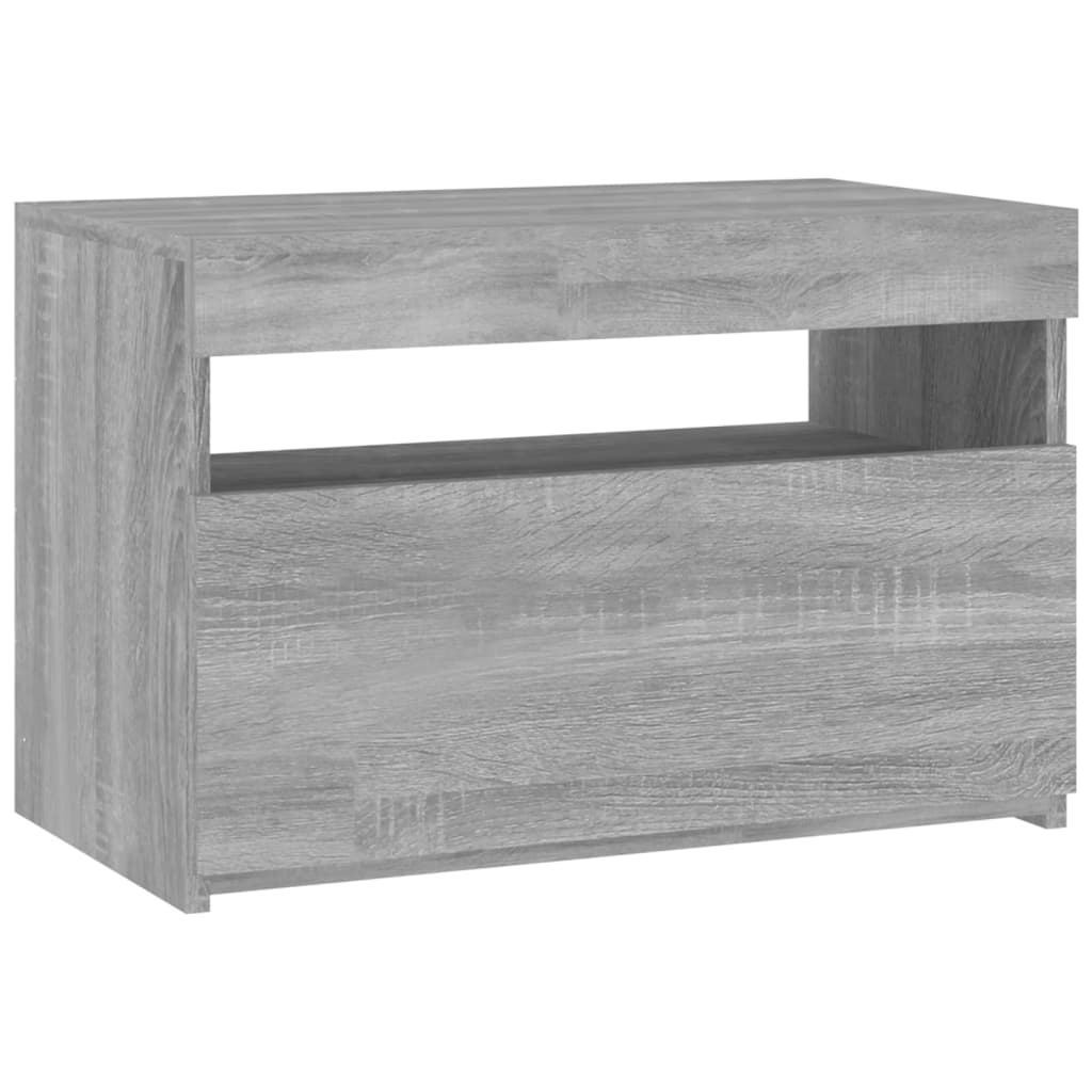 Tv-Bänk Med Led-Lampor 60X35X40 Cm Konstruerat Trä