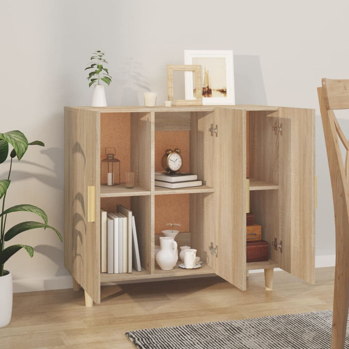 Skänk Sonoma-Ek 90X34X80 Cm Konstruerat Trä
