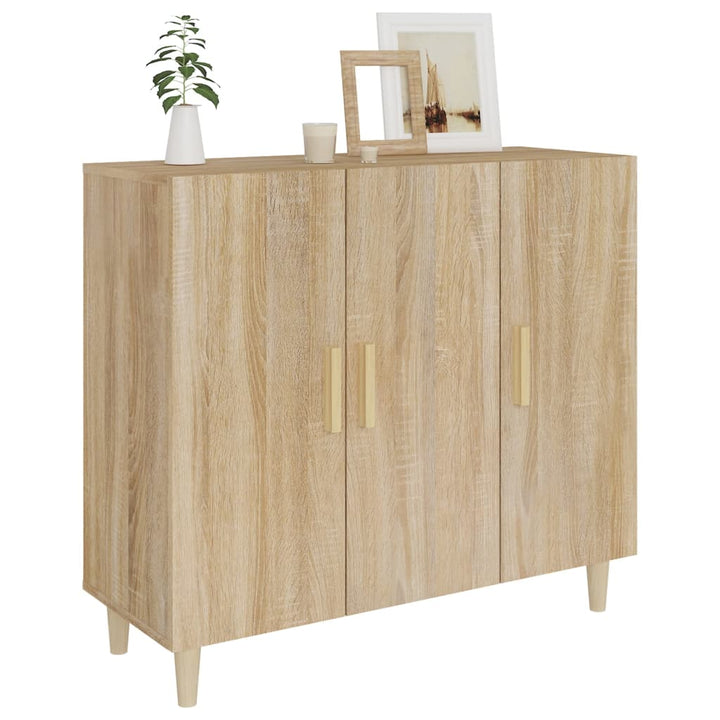 Skänk Sonoma-Ek 90X34X80 Cm Konstruerat Trä