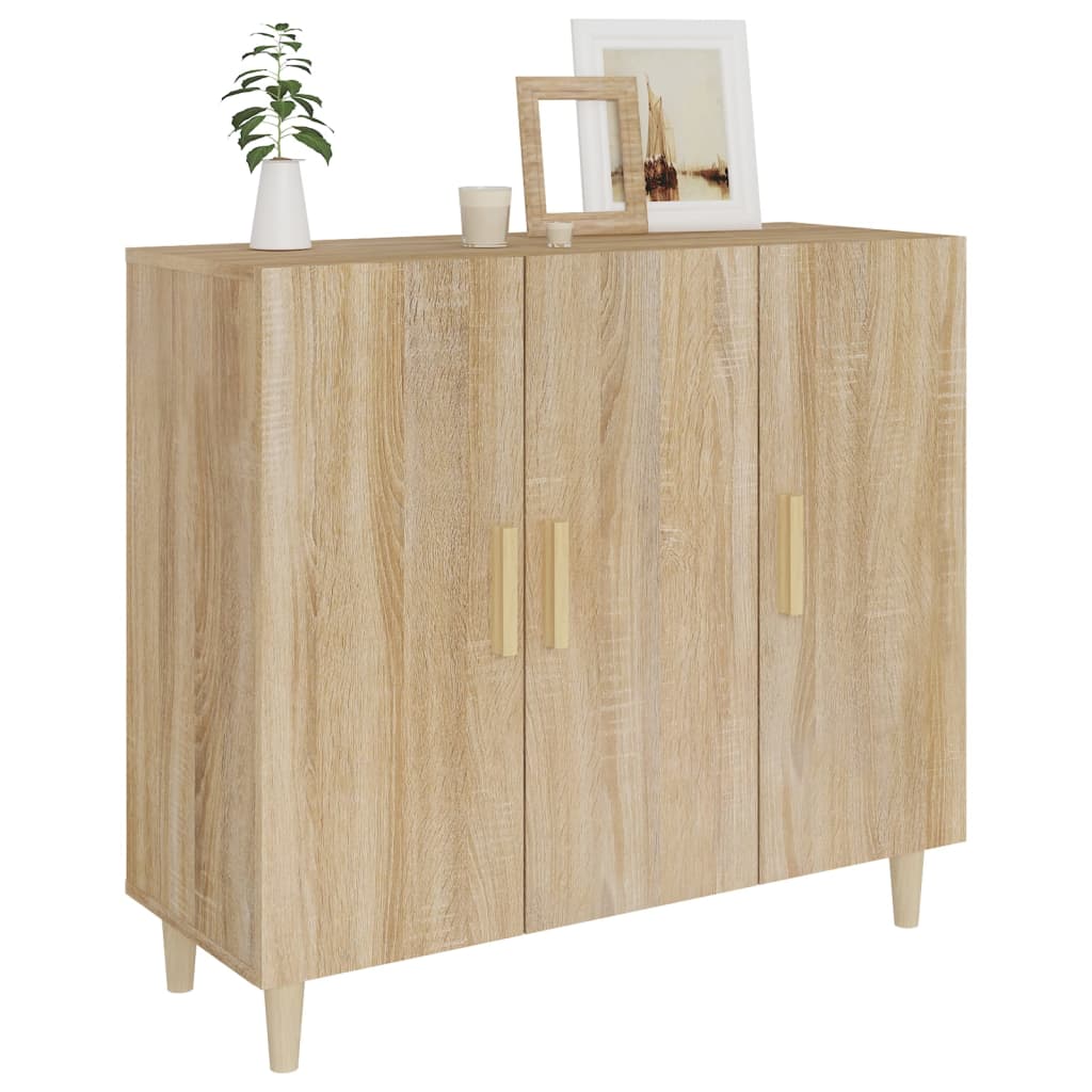 Skänk Sonoma-Ek 90X34X80 Cm Konstruerat Trä