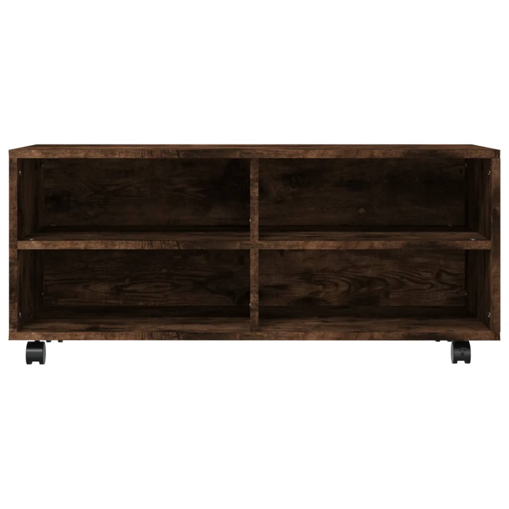 Tv-Bänk Med Hjul 90X35X35 Cm Konstruerat Trä