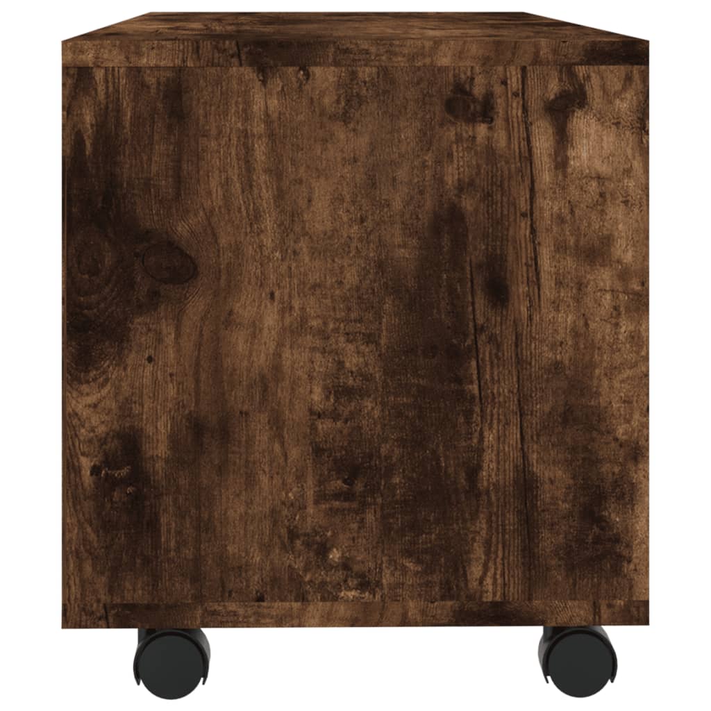 Tv-Bänk Med Hjul 90X35X35 Cm Konstruerat Trä