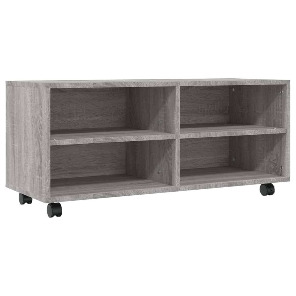 Tv-Bänk Med Hjul 90X35X35 Cm Konstruerat Trä