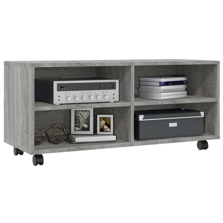 Tv-Bänk Med Hjul 90X35X35 Cm Konstruerat Trä