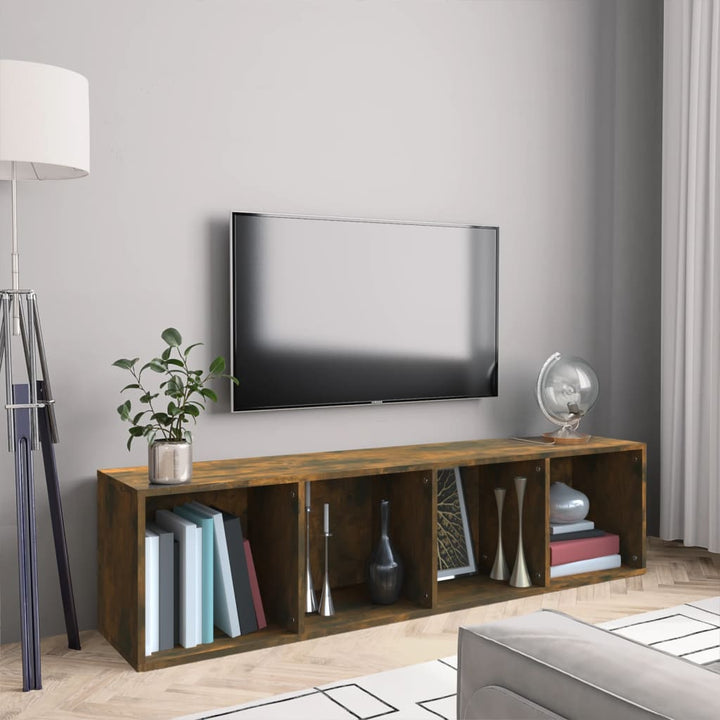 Bokhylla/Tv-Bänk Hantverksmässig Ek 36X30X143Cm Konstruerat Trä