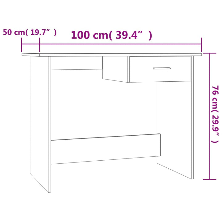 Skrivbord 100X50X76 Cm Konstruerat Trä