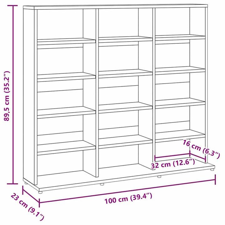 Cd-Hylla Grå Djävulen 100X23X89,5 Cm Konstruerat Trä