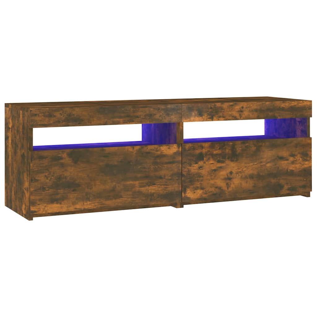 Tv-Bänk Med Led-Lampor 60X35X40 Cm Konstruerat Trä