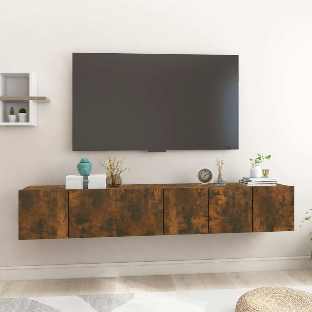 Tv-Bänkset 3 Pcs Brun Konstruerat Trä
