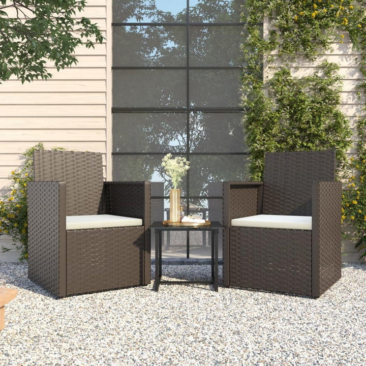 Loungegrupp För Trädgården Med Dynor 3 Delar Konstrotting