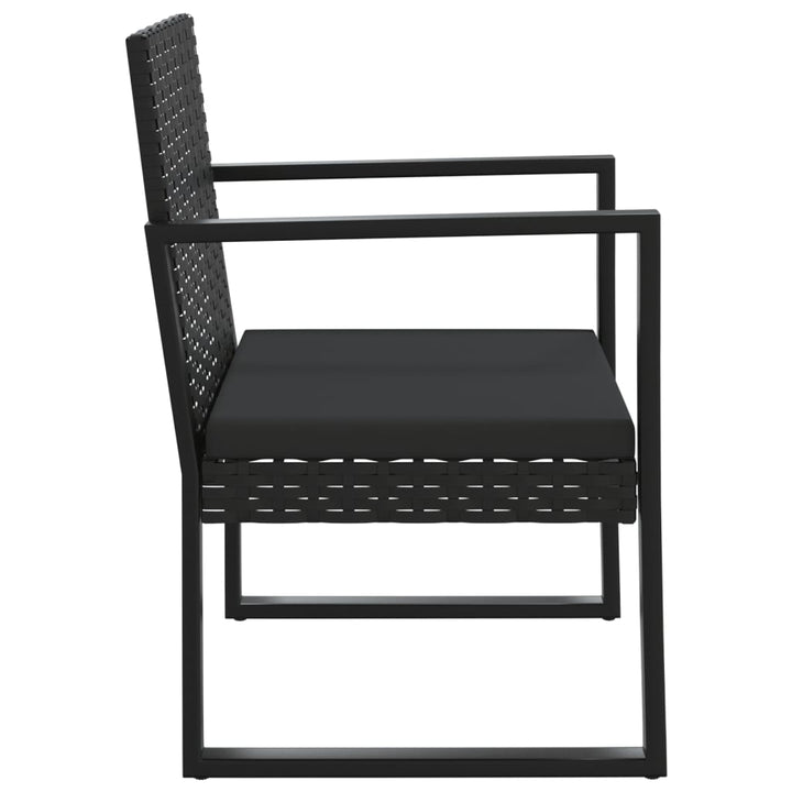 Loungegrupp För Trädgården Med Dynor 4 Delar Svart Konstrotting