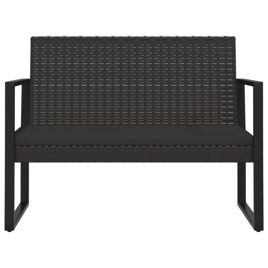 Loungegrupp För Trädgården Med Dynor 4 Delar Svart Konstrotting