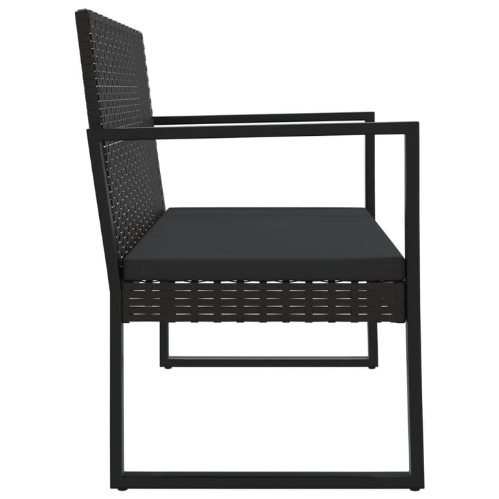 Loungegrupp För Trädgården Med Dynor 4 Delar Svart Konstrotting