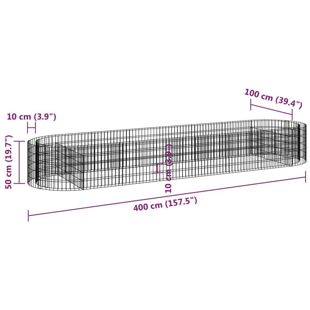Planteringsgabion Galvaniserat Järn