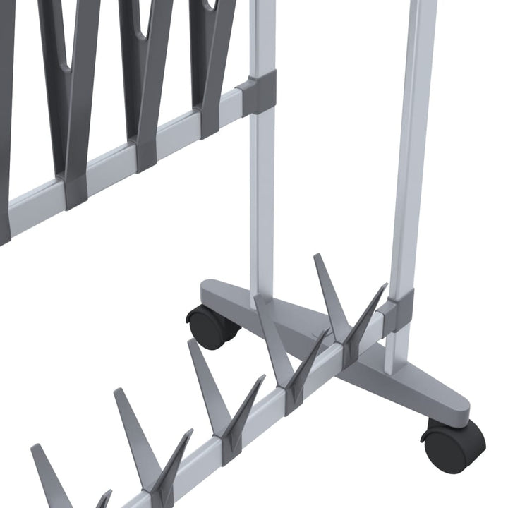 Skohylla Med Hjul Silver 89X27X120 Cm