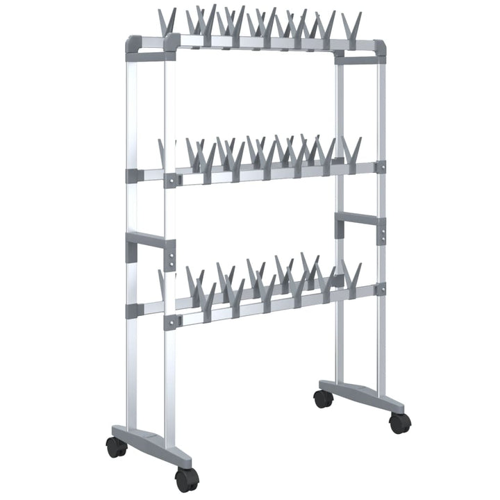 Skohylla Med Hjul Silver 66X27X100 Cm