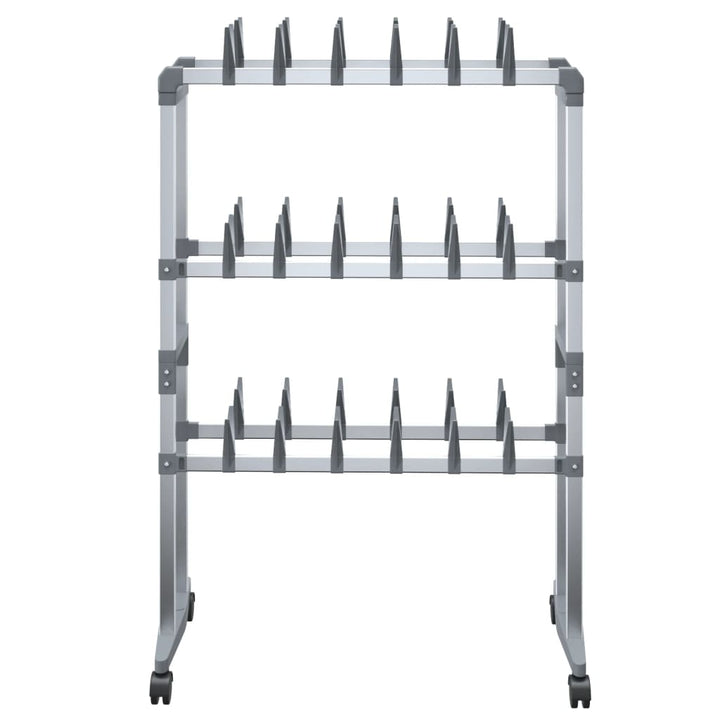 Skohylla Med Hjul Silver 66X27X100 Cm