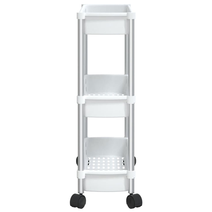 Förvaringsvagn 3 Hyllor Silver Och Vit Aluminium