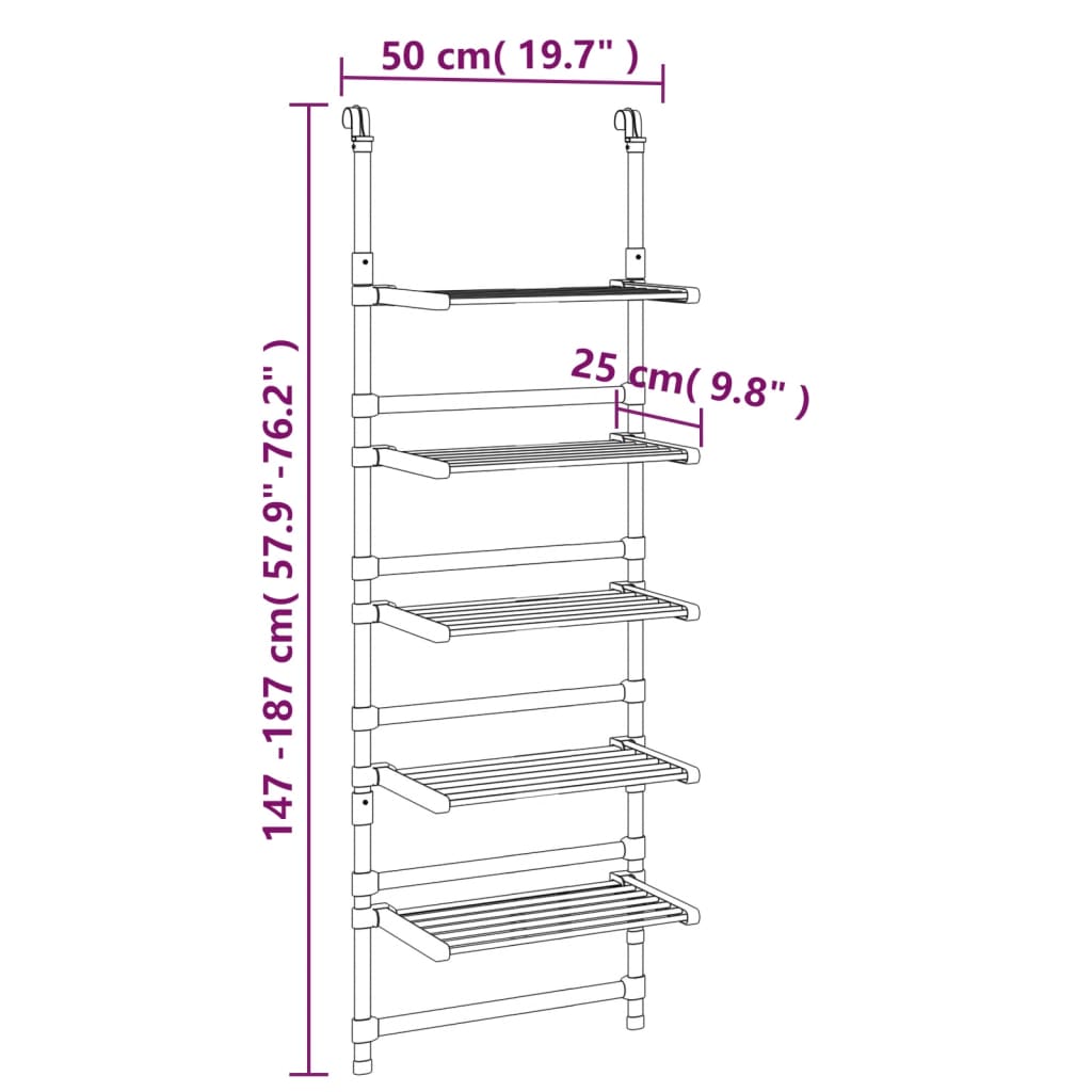 Torkställning Vägg 5 Nivåer Aluminium