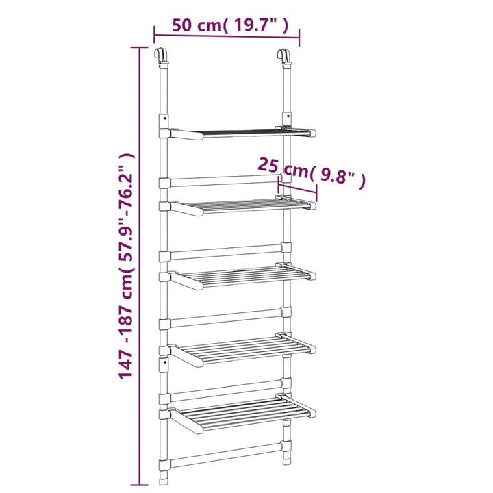 Torkställning Vägg 5 Nivåer Aluminium