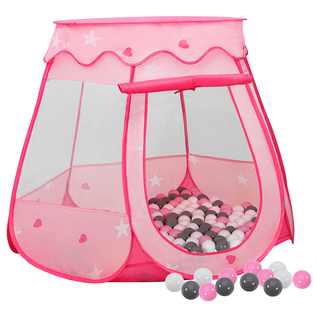 Lektält Med 250 Bollar Rosa 102X102X82 Cm