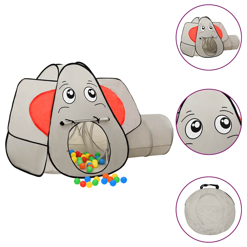 Lektält Elefant Grå Med 250 Bollar 174X86X101 Cm