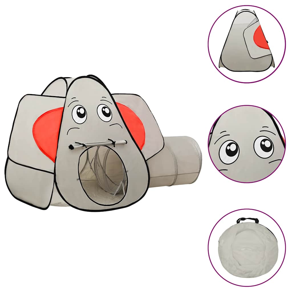 Lektält Elefant Grå Med 250 Bollar 174X86X101 Cm