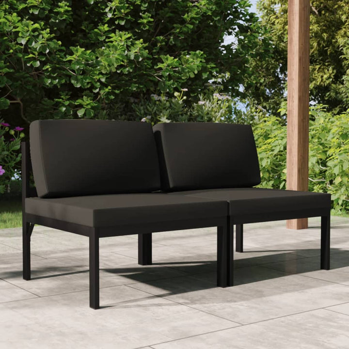 Trädgårdssoffa 4-Sits Med Dynor Aluminium Antracit