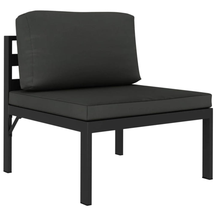 Trädgårdssoffa 4-Sits Med Dynor Aluminium Antracit
